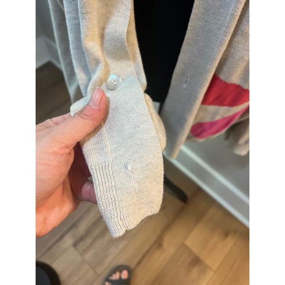 Natural Life Daisy Cotton Cardigan Sweater Oatmeal Floral L/XL Boho Slouchy - Picture 6 of 10